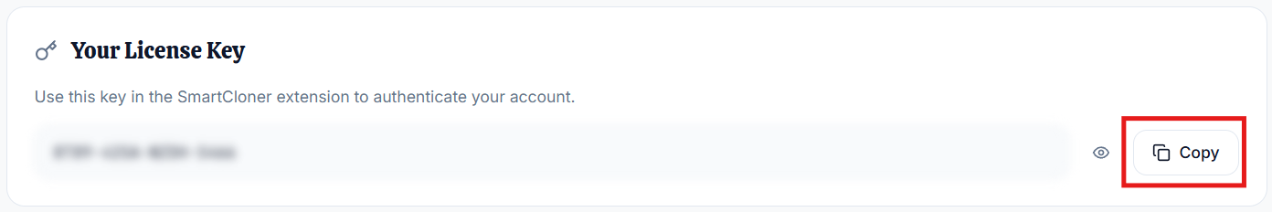 Copy Your License Key